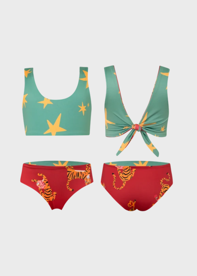Knot Bikini Tigres Parade Rojo