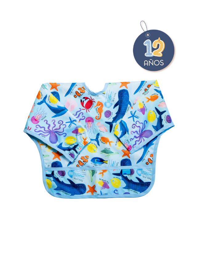 Babero Manga Larga Azul Océano