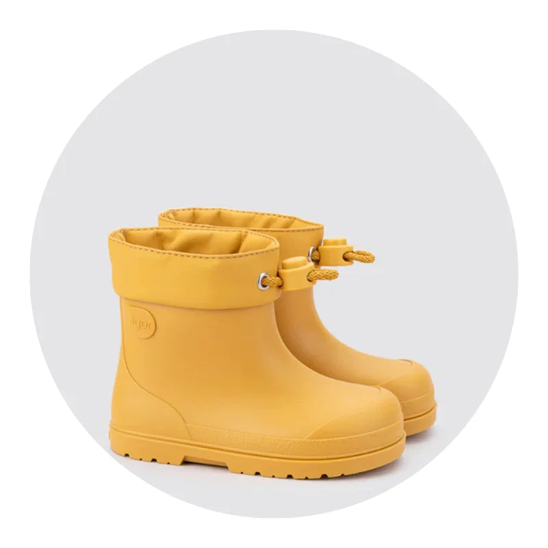 Clima frío y botas lluvia