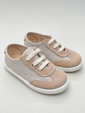 Tenis Con Piezas Beige Tokolate