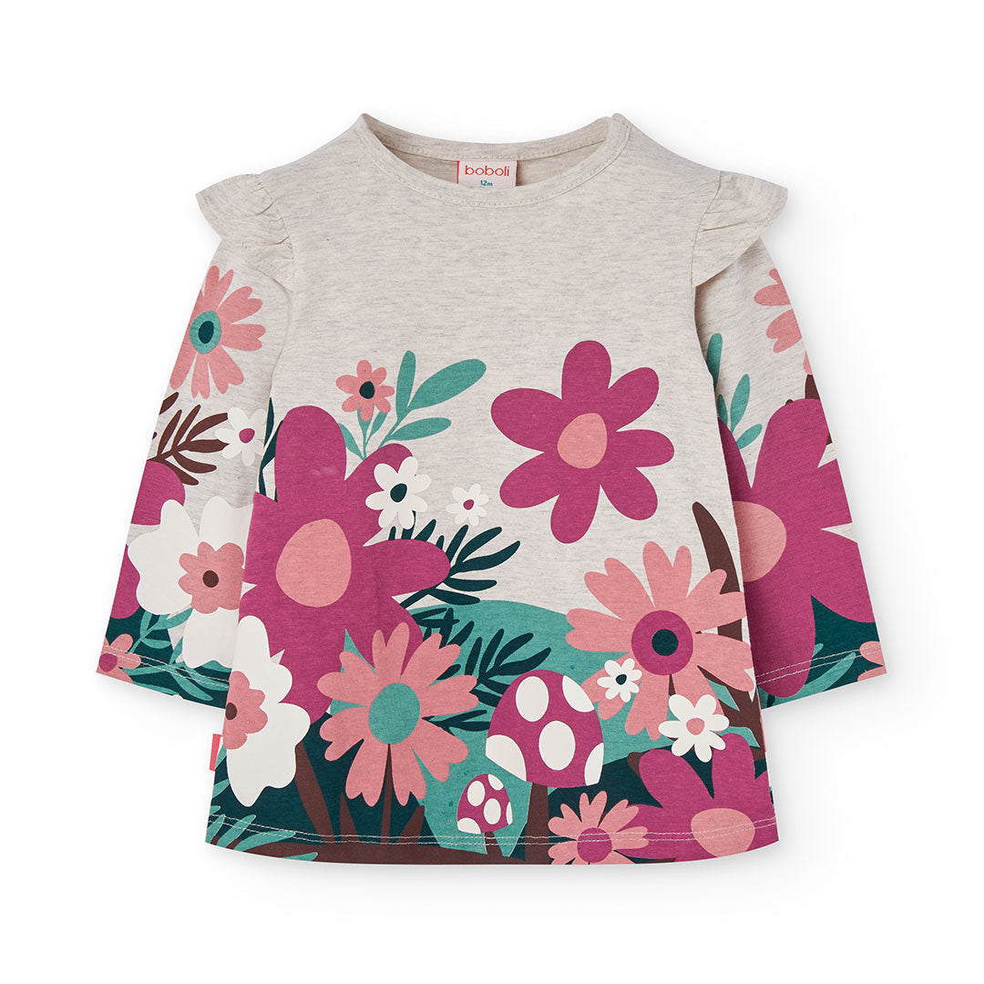 Vestido y Leotardo Beige Flower Power