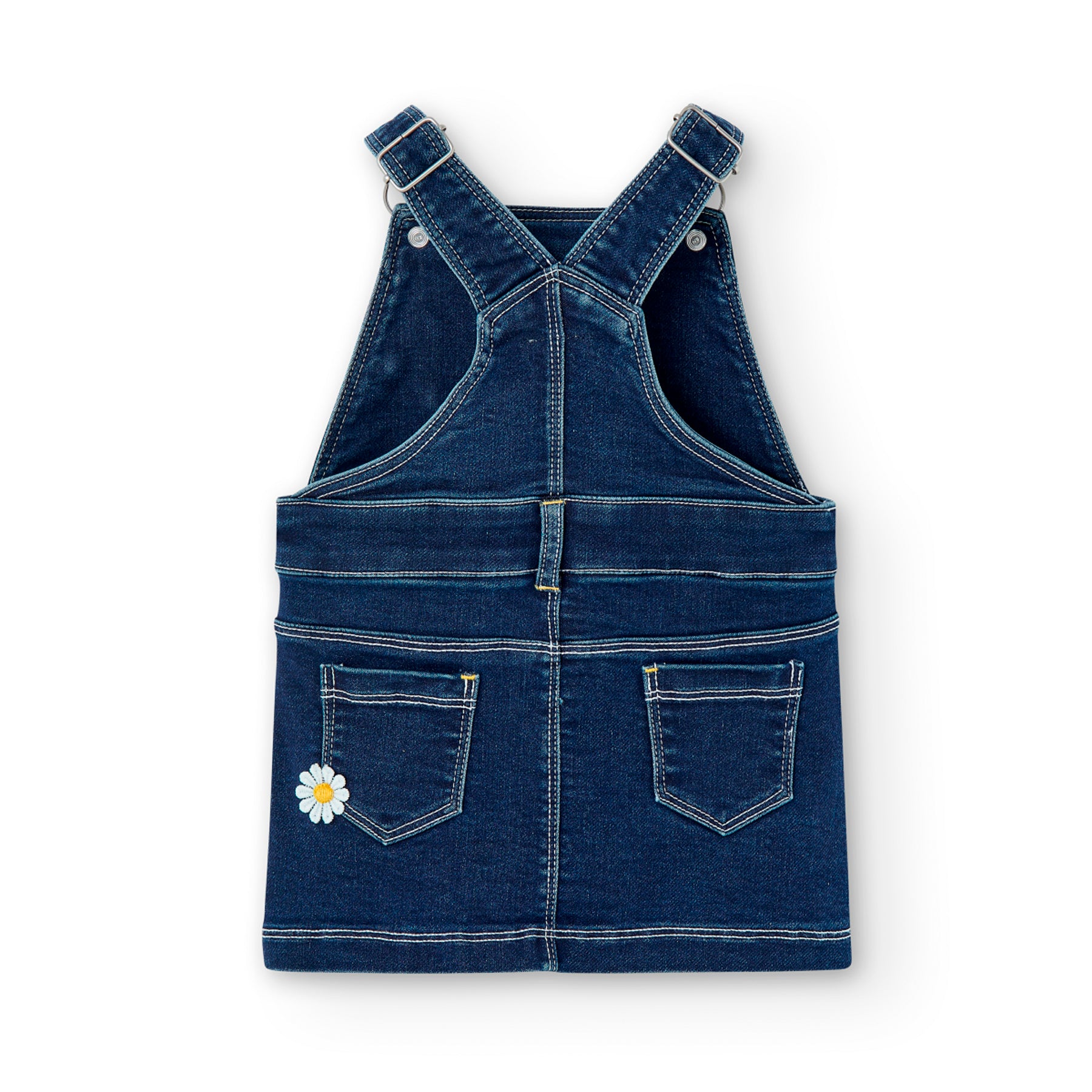 Ropa Overol Tipo Mom Jeans Overol Denim Elástico Punto Niña Margarita