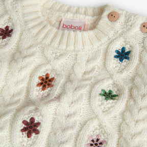 Saco Tejido Blanco Funky Flower Baby Boboli