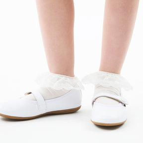 Calcetines Tobilleros Con Volante Blanco - Minibhu