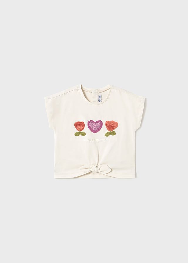 Camiseta Apliques Crochet Pensamientos
