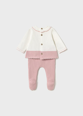 Conjunto Polaina Tejido Rosa Baby