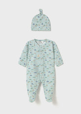 Pelele Largo Con Gorro Blue Mint
