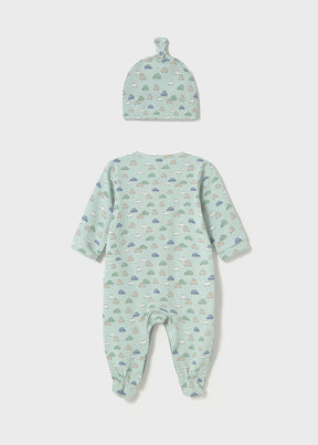 Pelele Largo Con Gorro Blue Mint