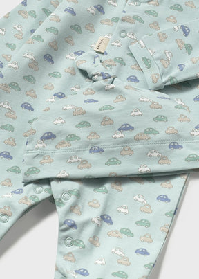 Pelele Largo Con Gorro Blue Mint