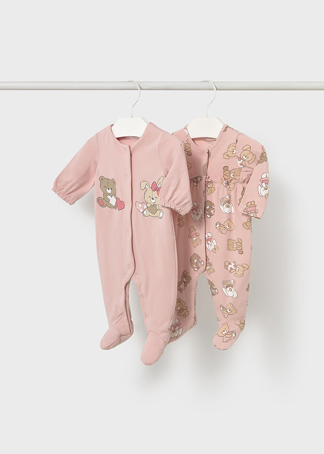 Set 2 Pijamas Largos Rosa Baby