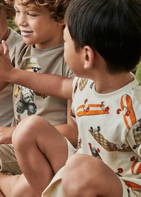 Camiseta Estampada Skate Bear - Minibhu