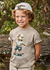 Camiseta "Keep Rolling" Skate Bear - Minibhu