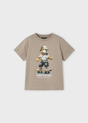 Camiseta "Keep Rolling" Skate Bear - Minibhu