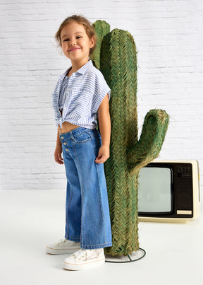 Pantalón Largo Denim Fluido Malva