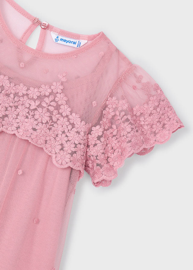 Vestido Tul Bordado Mint Rosé
