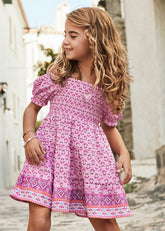 Vestido Nido De Abeja Malva