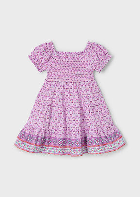 Vestido Nido De Abeja Malva