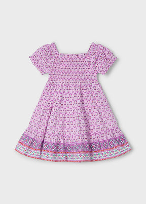 Vestido Nido De Abeja Malva