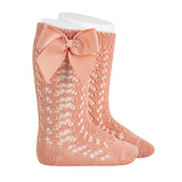 Calcetines Altos Calados Salmonete Con Lazo - Minibhu
