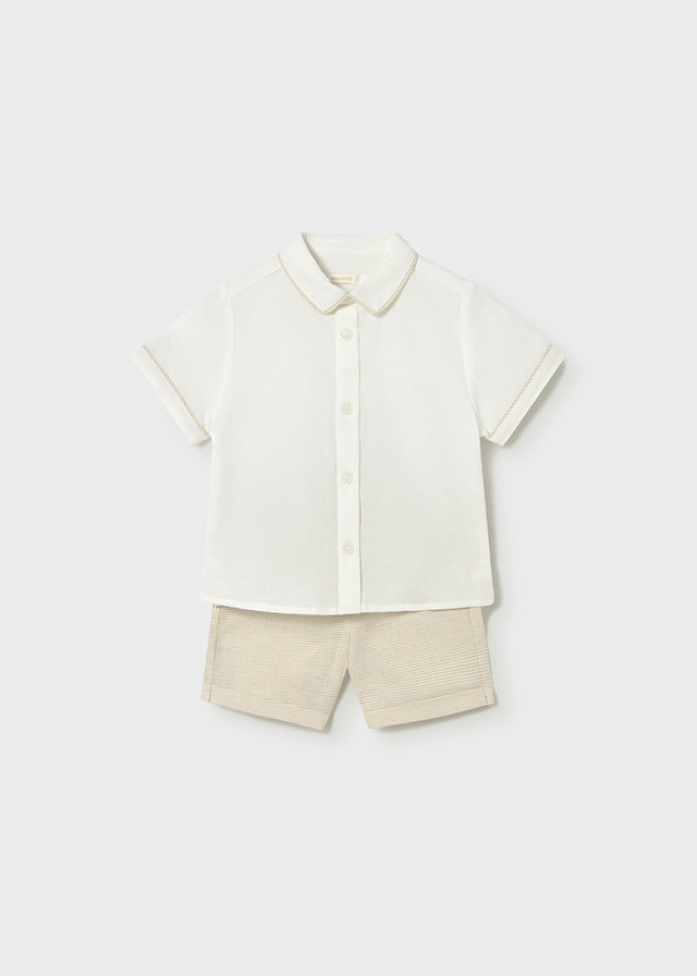 Conjunto Bermuda Lino Baby Ceremonia