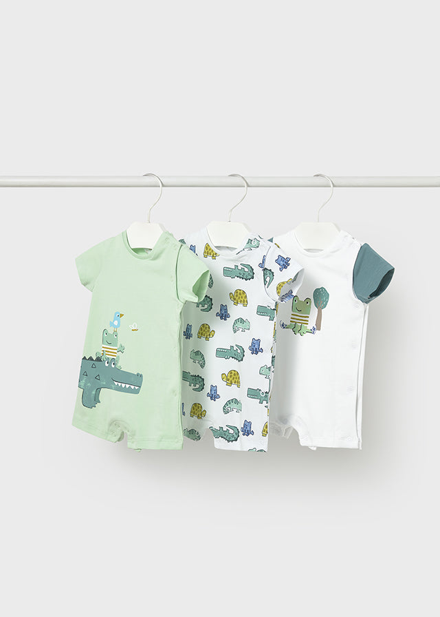 Set 3 Peleles Cortos Crocs And Hippos