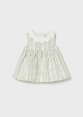 Vestido Rayas Lino Mint - Minibhu