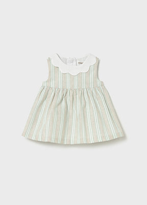Vestido Rayas Lino Mint - Minibhu