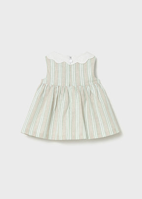 Vestido Rayas Lino Mint - Minibhu