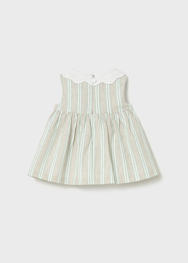 Vestido Rayas Lino Mint - Minibhu