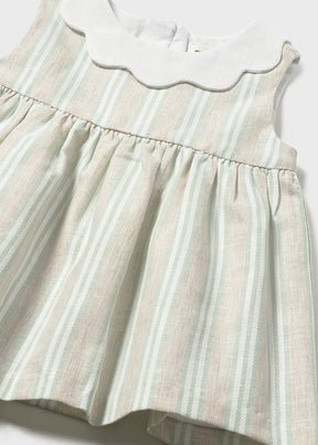 Vestido Rayas Lino Mint - Minibhu