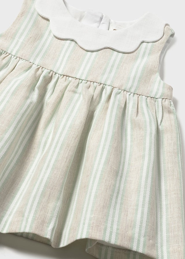 Vestido Rayas Lino Mint