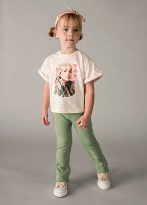 Leggings Flare Canale Peach Nature - Minibhu