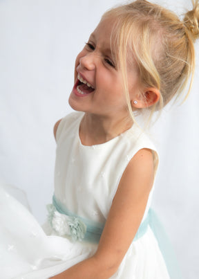 Vestido Tul Bordado Daisy Lagoon