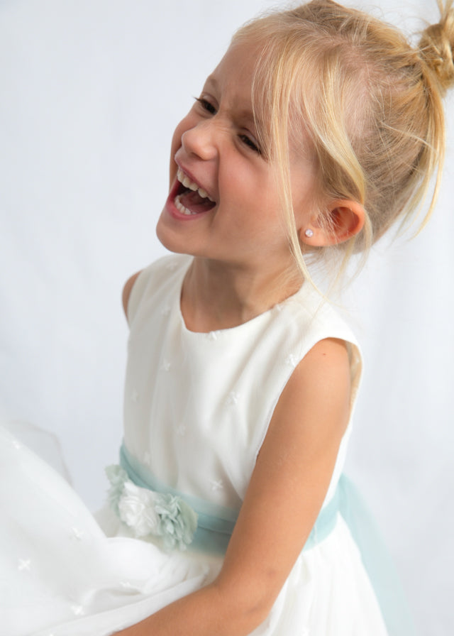 Vestido Tul Bordado Daisy Lagoon