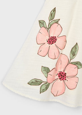 Vestido Lino Flores Peach Nature - Minibhu