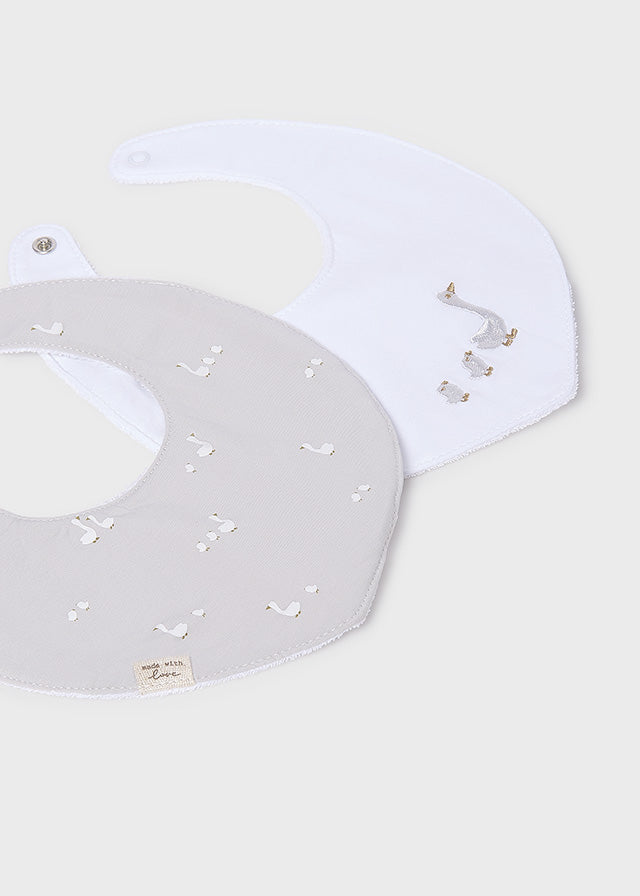 Set 2 Baberos Silver