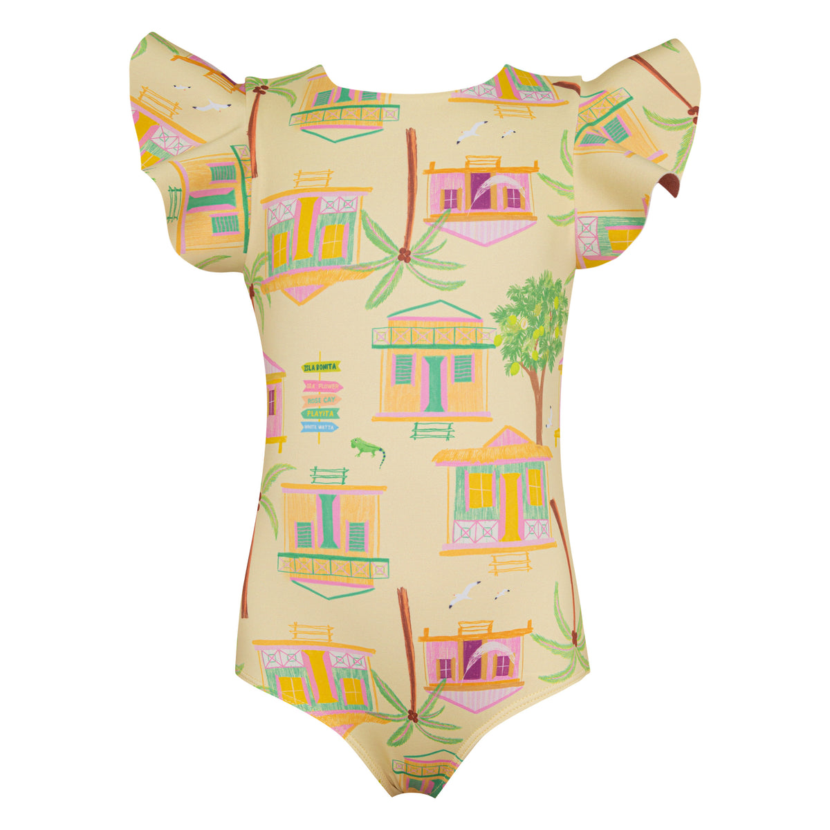 Dayana One Piece Casitas Isleñas Amarillo