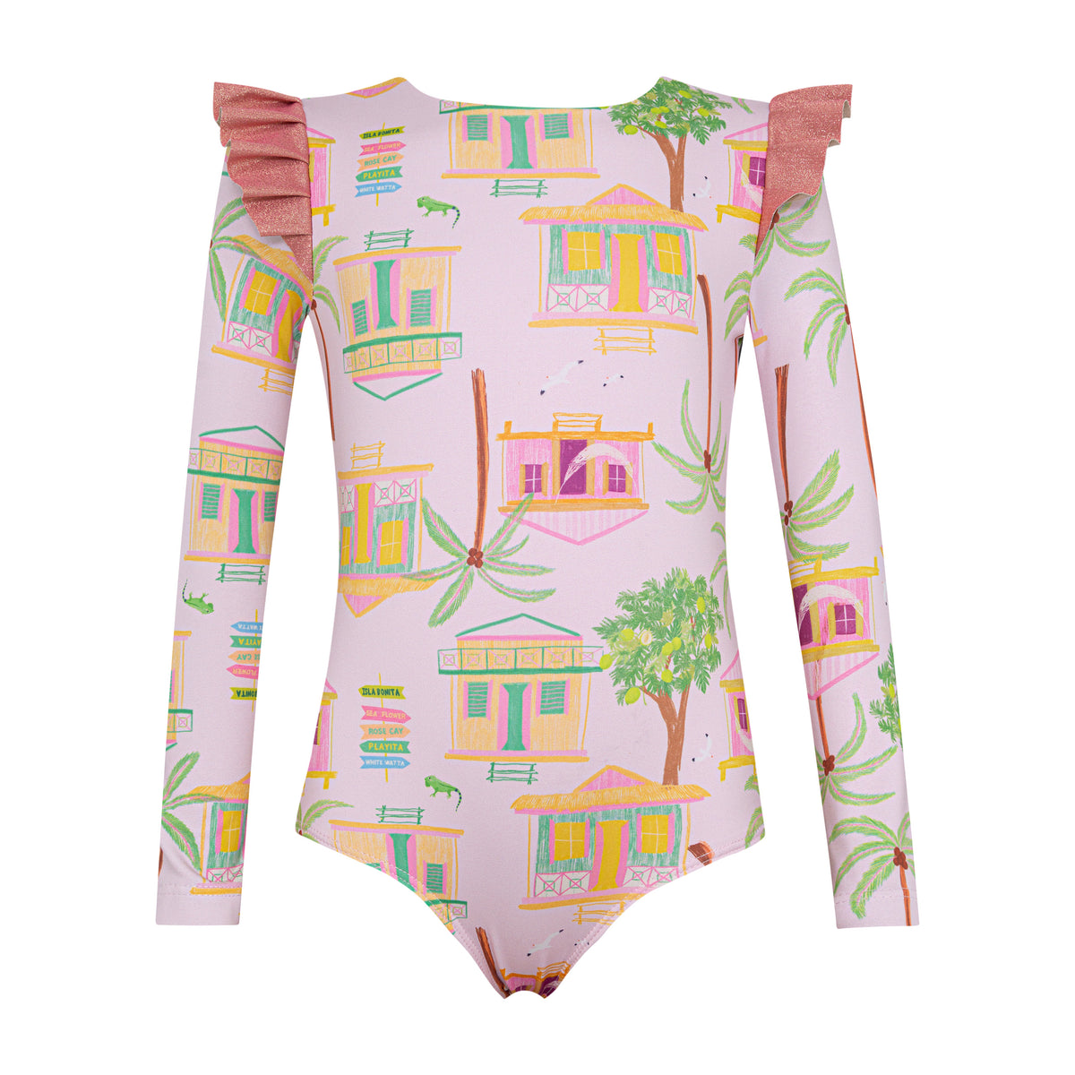 Wings Longsleeve Baby Casitas Isleña Rosado