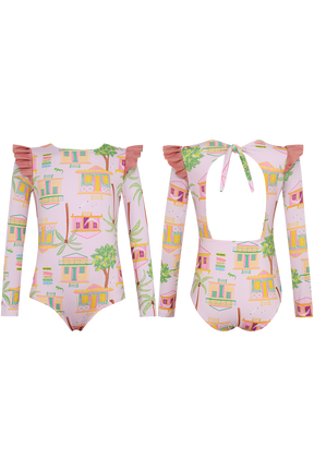 Wings Longsleeve Baby Casitas Isleña Rosado - Minibhu