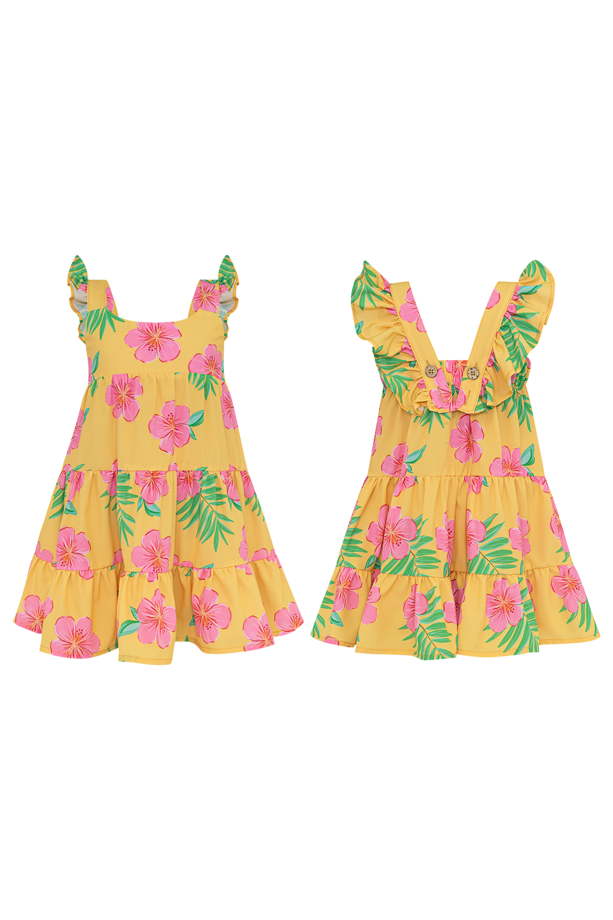 Corissia Dress Hibiscus Amarillo