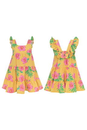 Corissia Dress Hibiscus Amarillo