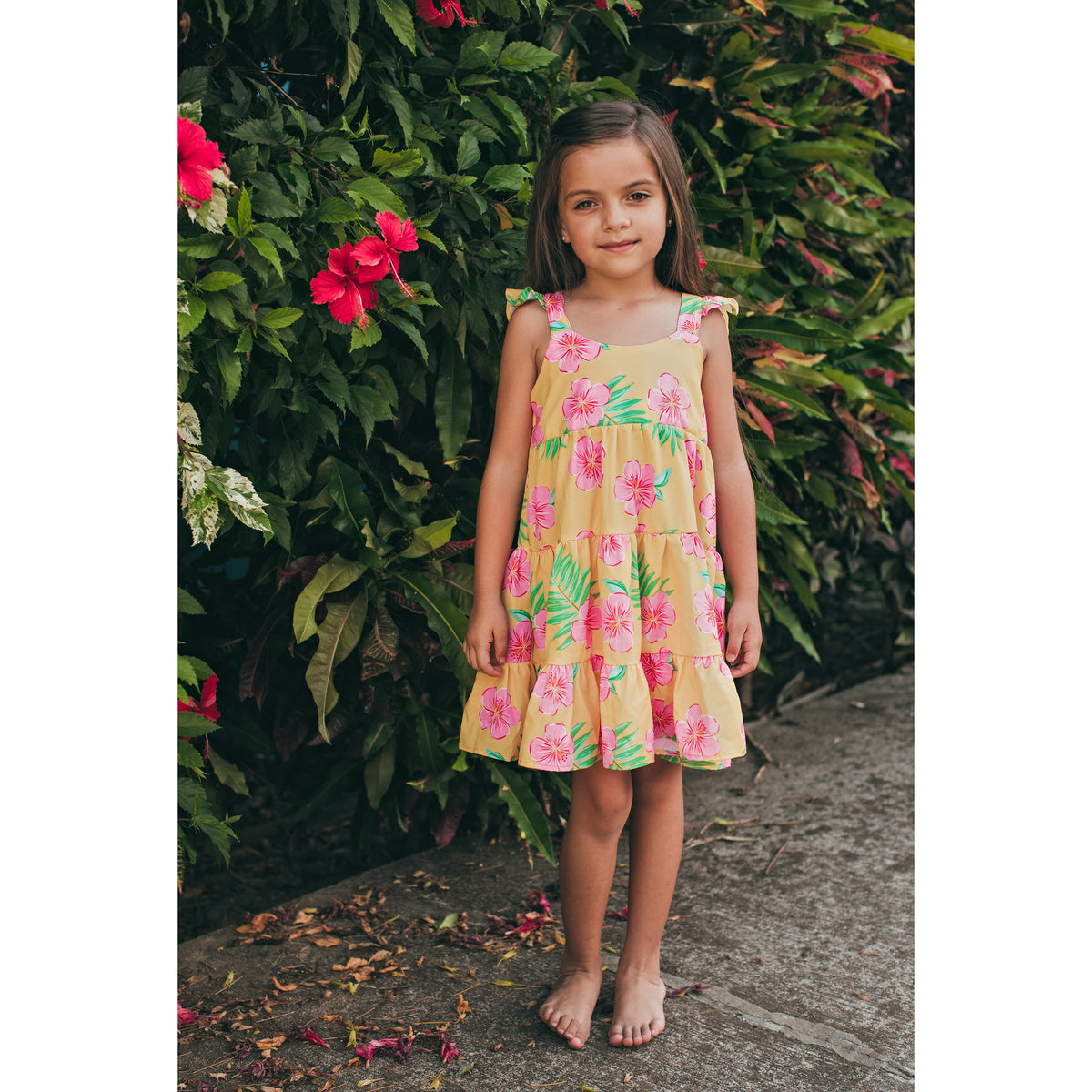 Corissia Dress Hibiscus Amarillo