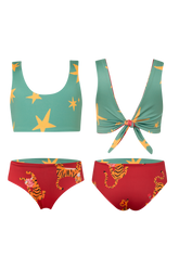 Knot Bikini Tigres Parade Rojo