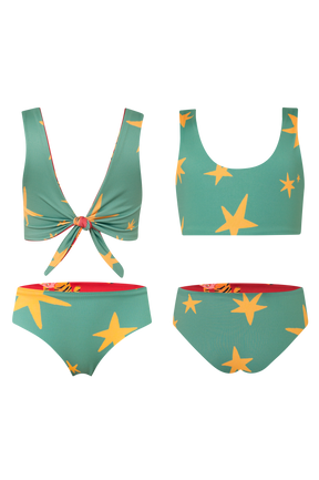 Knot Bikini Tigres Parade Rojo