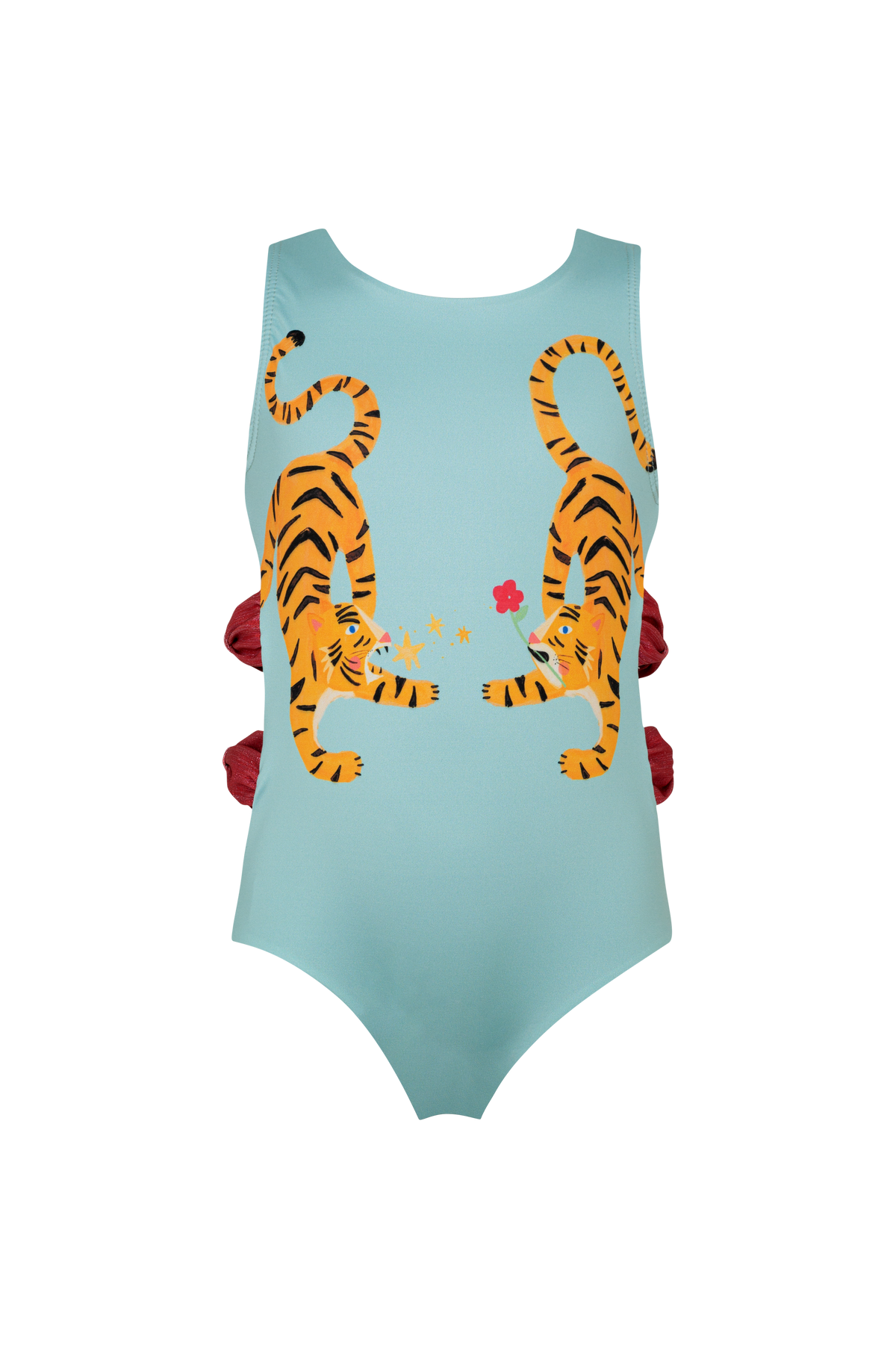 Bow One Piece Flor y Estrella Azul Claro