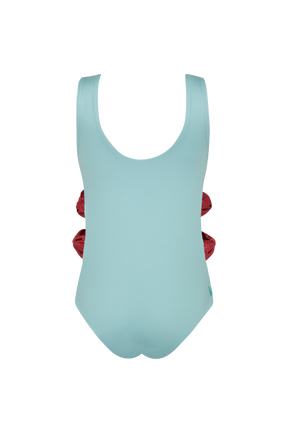 Bow One Piece Flor y Estrella Azul Claro