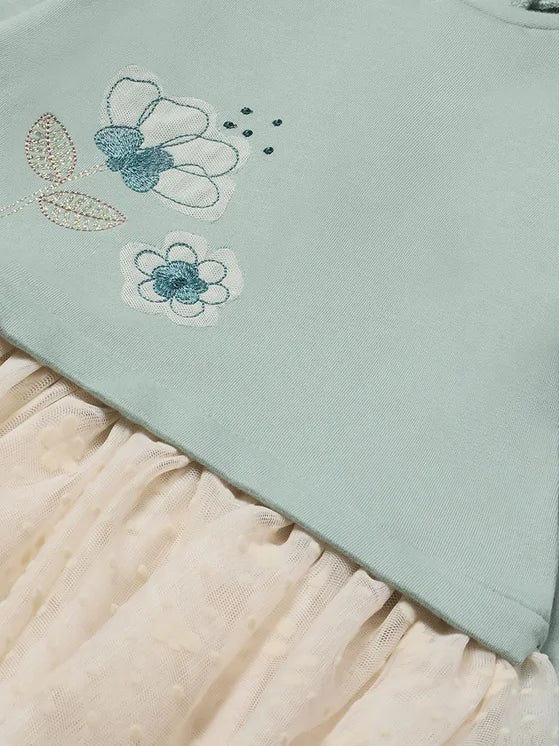 Vestido Felpa Combinado Aqua