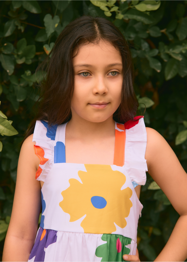 Vestido Arcoíris Flores De Colores