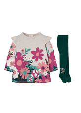 Vestido y Leotardo Beige Flower Power