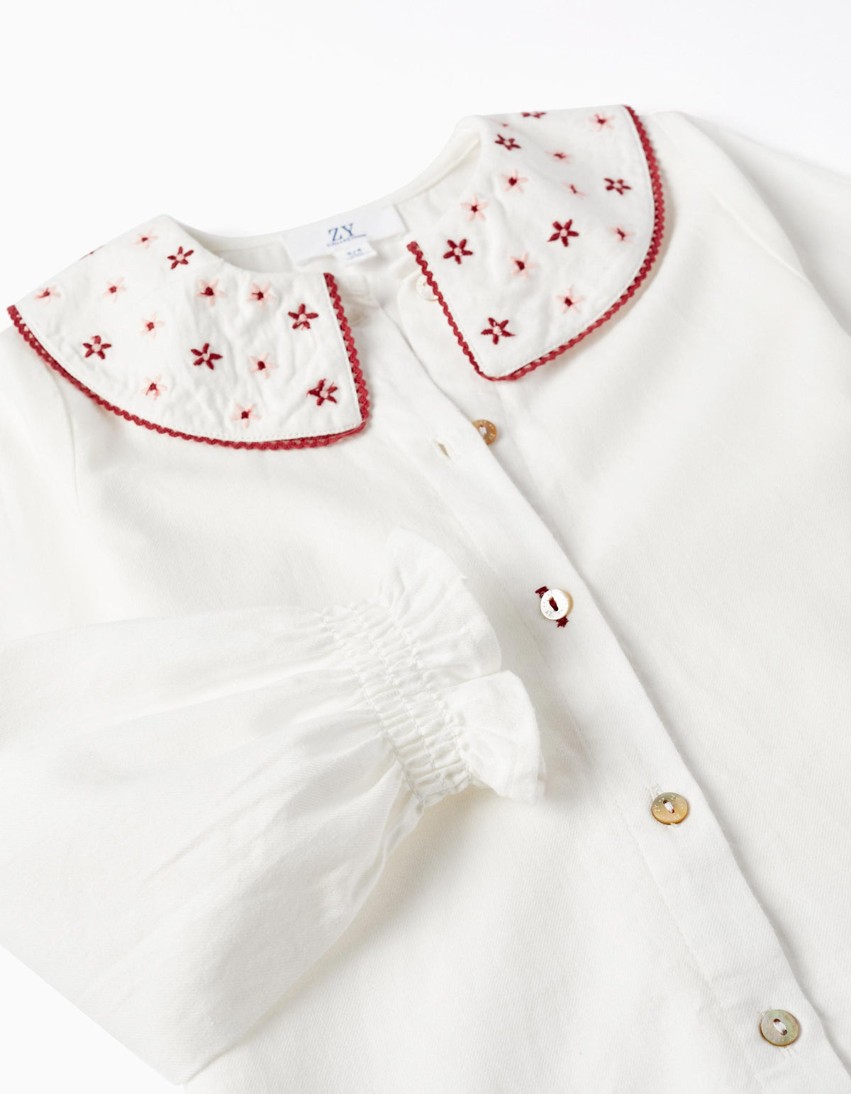 Blusa Estampada Blanca Poinsetia